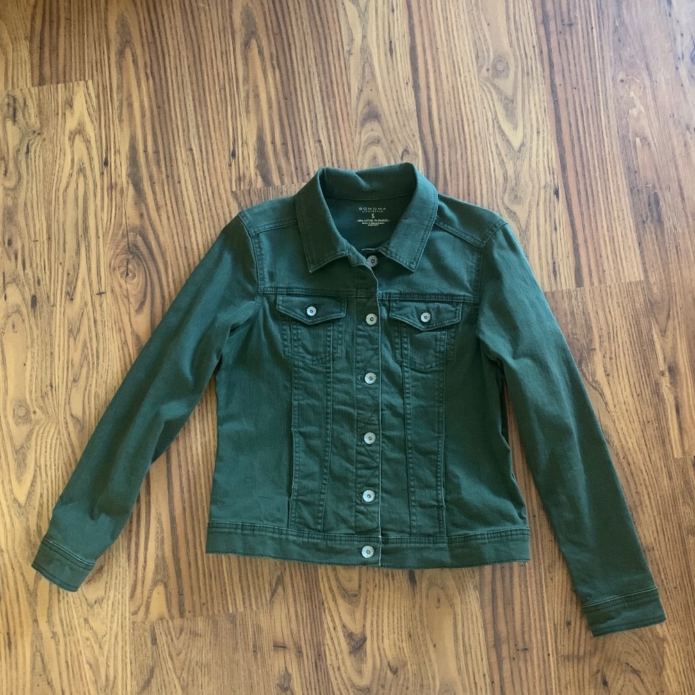 Army green denim jacket size small
